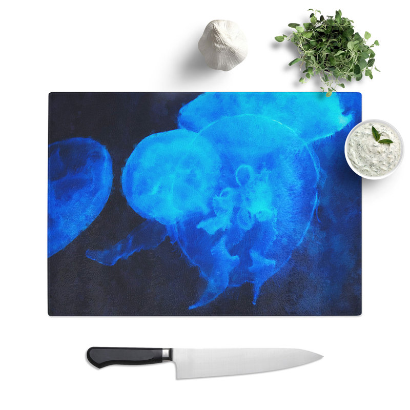 Jellyfish Vol.1 Painting Chopping Board, 0.4cm H x 28.5cm W x 39cm L