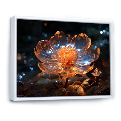Fleurs de cristal orange III sur toile
