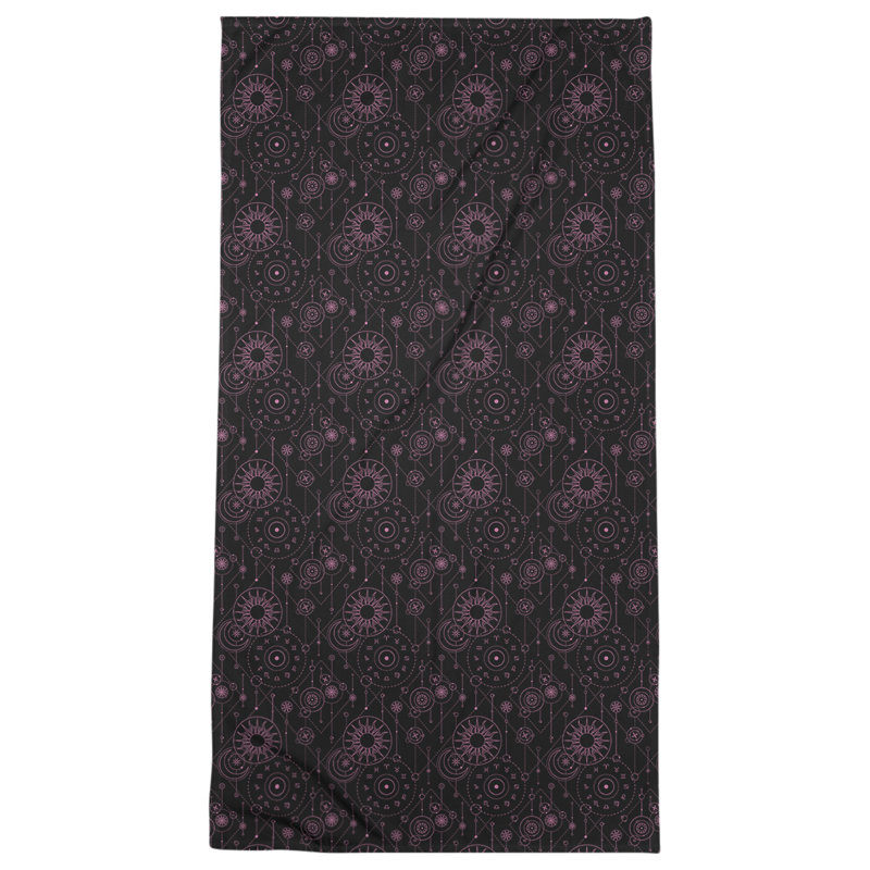 Serviette de plage Katelyn Elizabeth, Noir/rose
