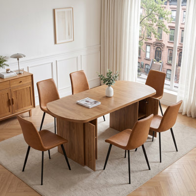 Ensemble de salle à manger 7 pièces avec chaises rembourrées