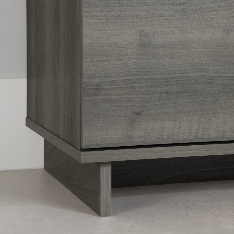 Gray Maple 2-Drawer Scandinavian Nightstand