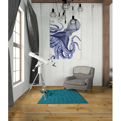 Landscape Blue Octopus by Fab Funky - Unframed Painting