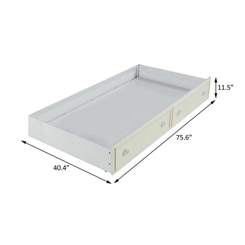 Ivory single trundle bed