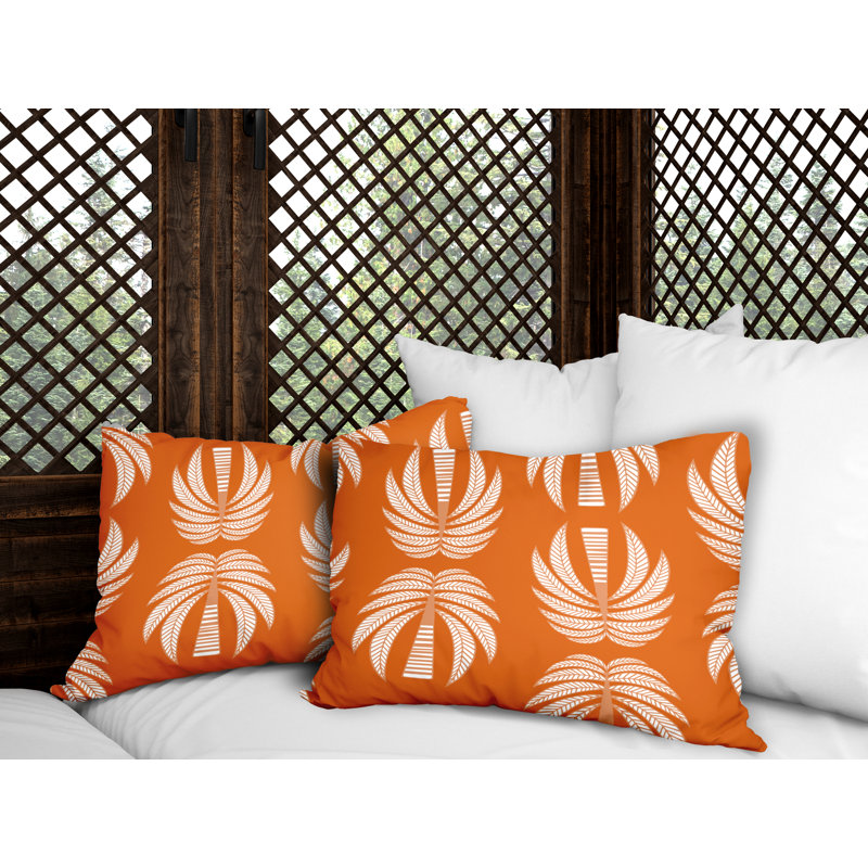 Polyester / Mélange de polyester Housse de coussin rectangulaire intérieure / extérieure lombaire et insert, Orange