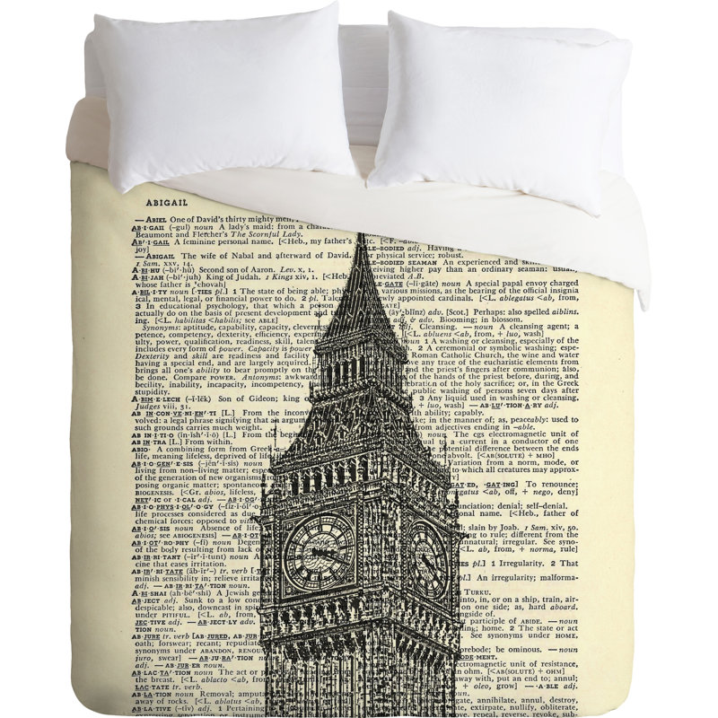 Housse de couette big ben sur papier dictionary, Très grand