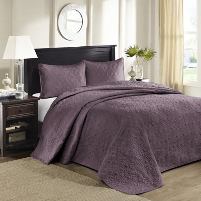 Courtepointe réversible mauve double / grand - rembourrage en coton prélavé pour des nuits reposantes Ravissante literie matelassée Grace Bed A Heavenly