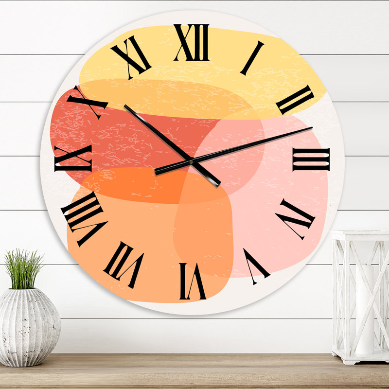 Minimal élémentaire organique et géométrique compostions XIXème - horloge murale moderne, Surdimensionné
