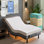 Lit réglable Sf avec matelas à mémoire de forme de 10 po, massage inclus, USB, éclairage sous le lit, télécommande sans fil et contrôle des applications