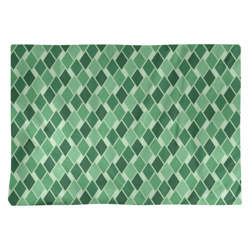 Napperon en coton 18 "Retro Diamonds, Vert
