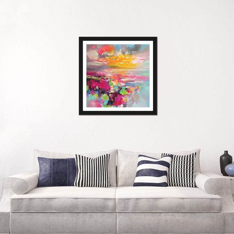 «Energy Spectrum I» par Scott Naismith - reproduction d'art, H 24 po x l 24 po x p 1 po, Papier encadré noir, Blanc