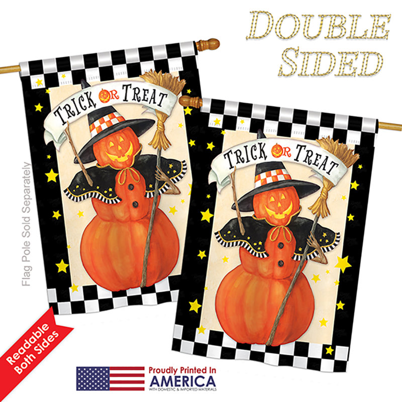 Mélange de polyester à 2 côtés 40 x 28 po jack-o-lantern drapeau de jardin