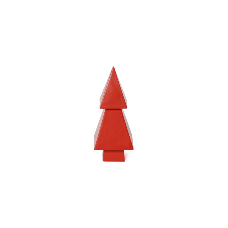 Sapin de table en résine avec guirlandes et tons de Noël, 6.75", Rouge