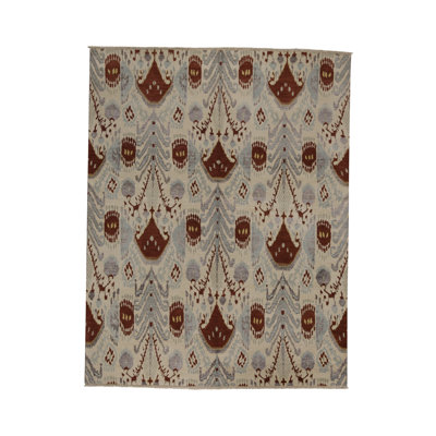 Hand-Knotted High-Quality Ivory Area Rug