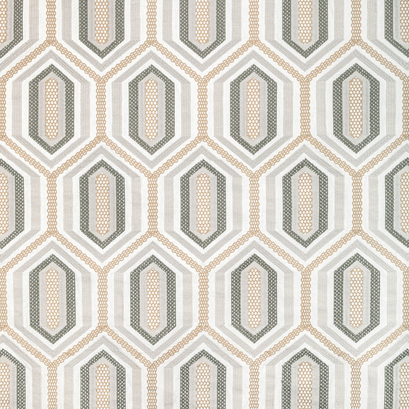 Trad Nouveau Kaleidoscope Emb Fabric, Natural