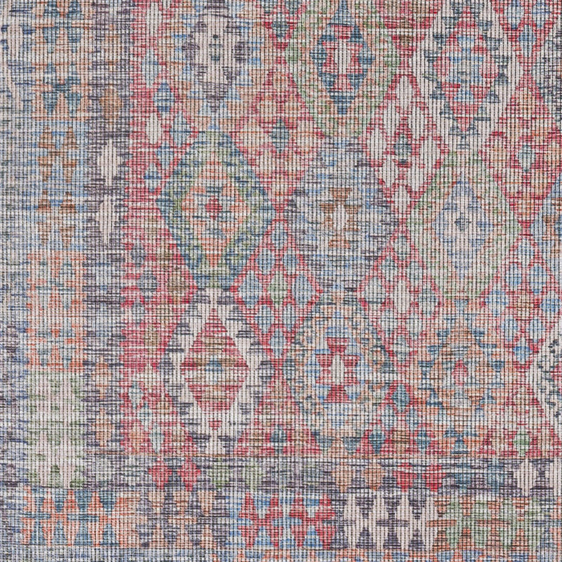 Tapis oriental rose / bleu Hillhouse, Rectangle 9 pi 3 po x 12 pi