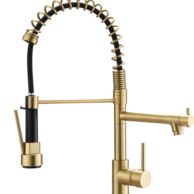 Oil-Rubbed Bronze Kitchen Faucet With Pull Down , Single Handle, 360 Degree Spin, Ceramic Filler, Contemporary Appliance Spray, Finish, Rotation, Modern Gadget