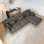 Comfy Chenille Leopard Printing Sofa,Delicate Tassel Edge,Movable Ottomans,Modern Fashion Style-1986374431