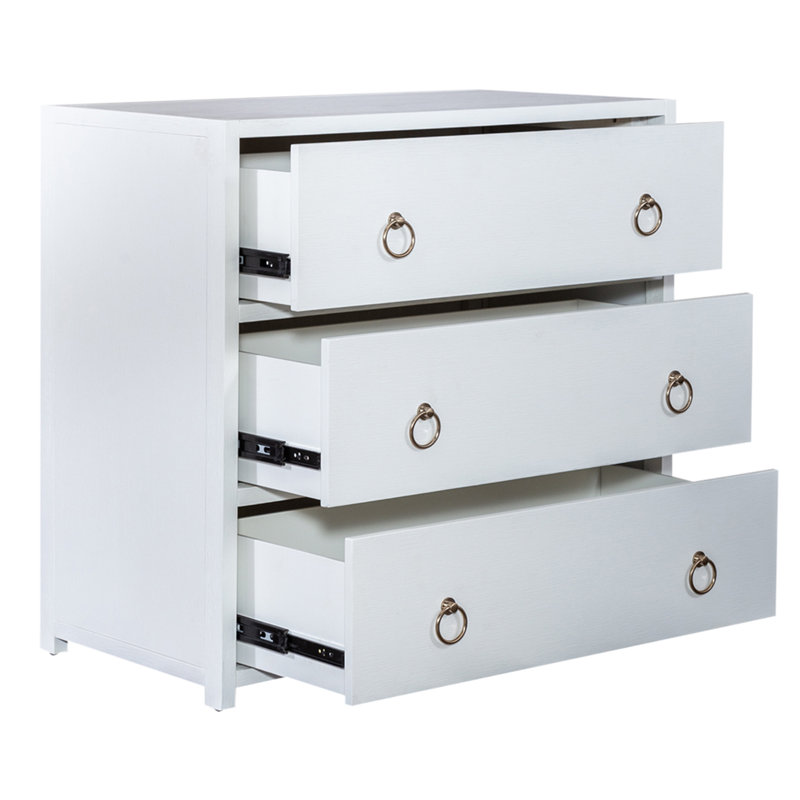 Commode décorative 3 tiroirs Ballentine, Blanc