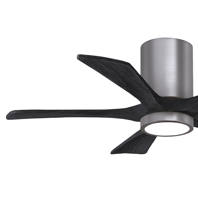 Irene Flushmount Light Kit 5 Blade LED Ceiling Fan, Brushed Pewter, Matte Black, 42"