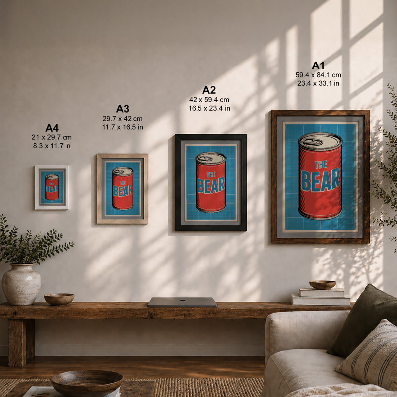 The Bear Can Pop Art - Framed Print, Walnut, A1 - 84.1 x 59.4 cm
