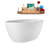 59" Streamline Soaking Glossy White Freestanding Tub and Tray With Internal Drain-101412925