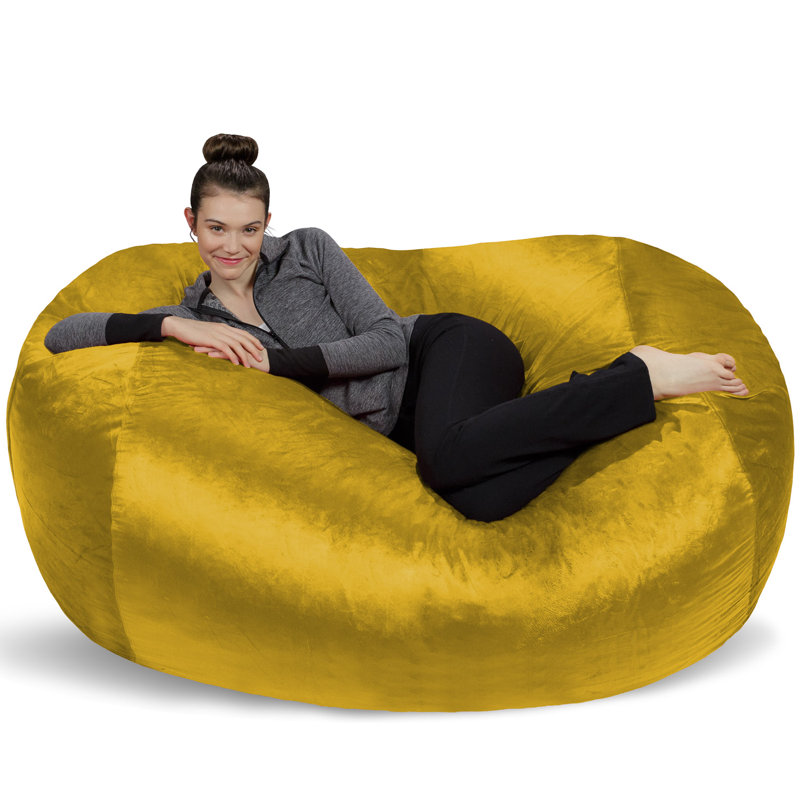 Bean Bag Sofa Lounger - Plush 6 Ft Bean Bag Sofas with Super Soft Microsuede Cover - XL Memory Foam Stuffed Lounger Chairs for Kids, Adults, Couples - Bean Bag Chair Furniture in Multiple Colors