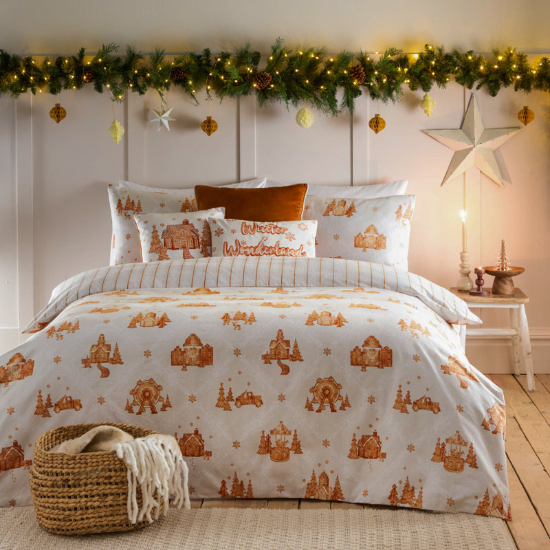 Gretel Cotton Abstract Duvet Cover Set with Pillowcases, Single Duvet Cover + 1 Standard Pillowcase 