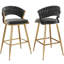 Tabouret de comptoir moderne en velours, 25,2 po, accents dorés, conception ergonomique, siège moelleux pour la cuisine ou le bar | Idée cadeau-242804976