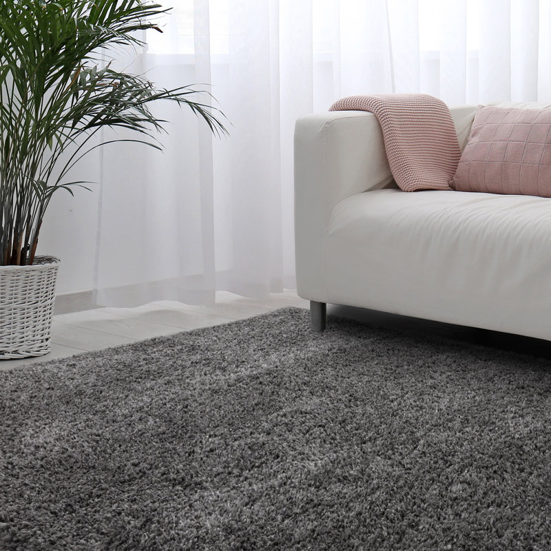 Cosy Soft Shaggy Grey Rug, Rectangle 200 x 290cm