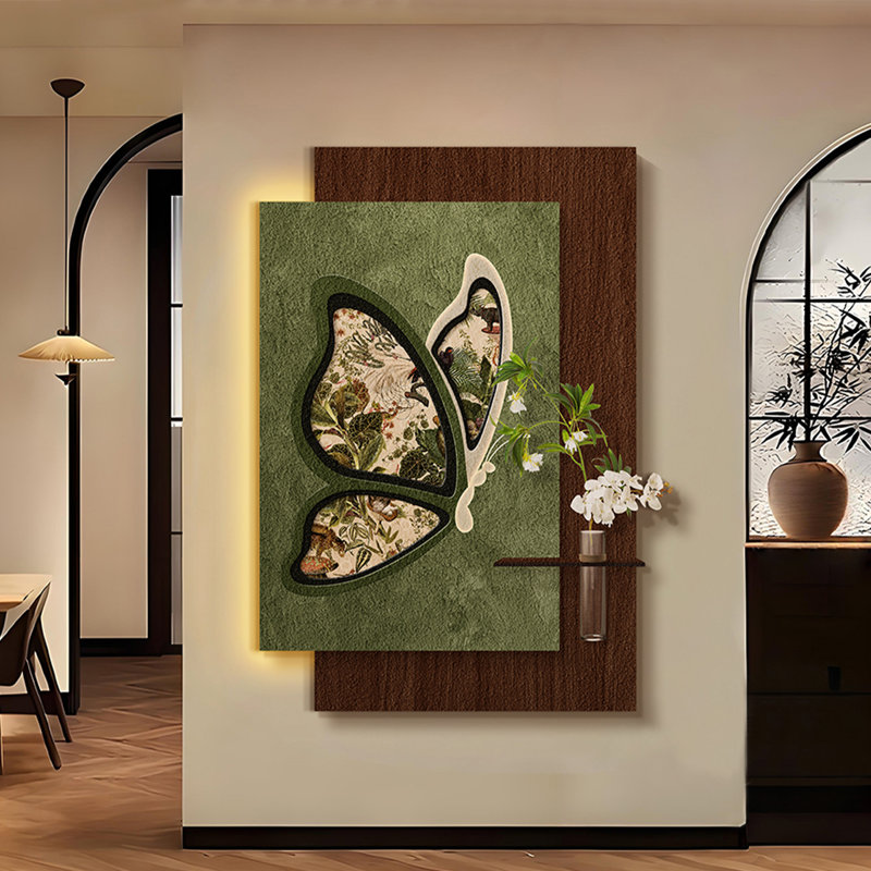 Art mural vert et grès brun, H 31,5 po x l 20,87 po