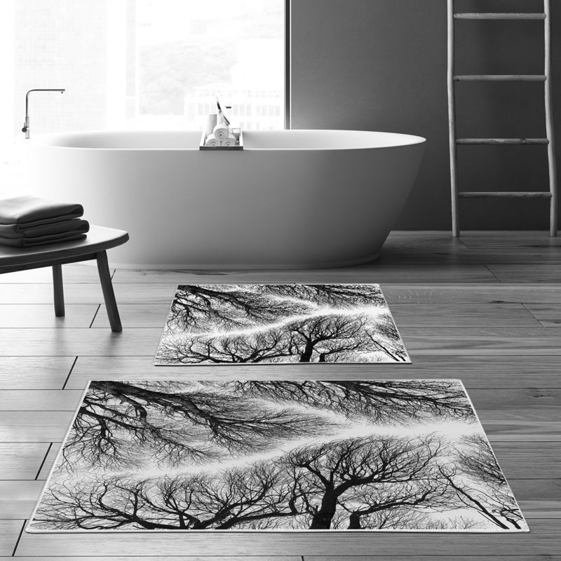 Ensemble de luxueux tapis de bain (2 pièces), 100% polyester, antidérapant, antibactérien | Dimensions: 19,7 po x 23,6 po et 23,6 po x 39,4 po | Tissu ultra-absorbant et facile à nettoyer, lavable à la machine à 86 ° F | Parfait pour la salle de bain ou le spa