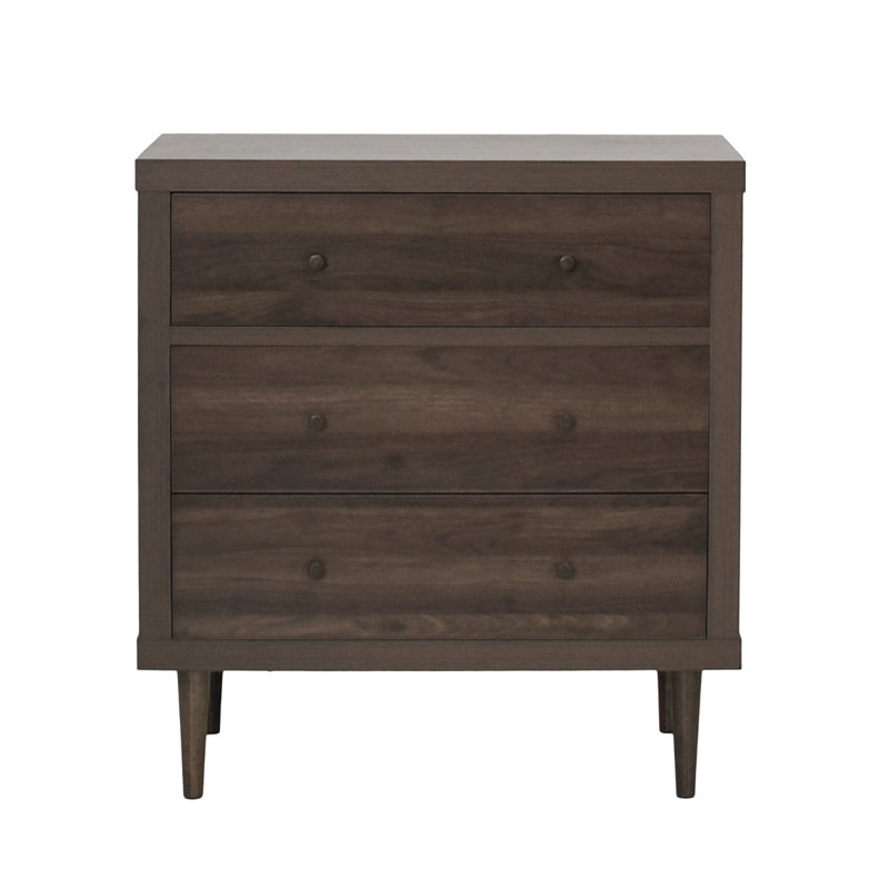 Commode nordique à 3 tiroirs, Noyer