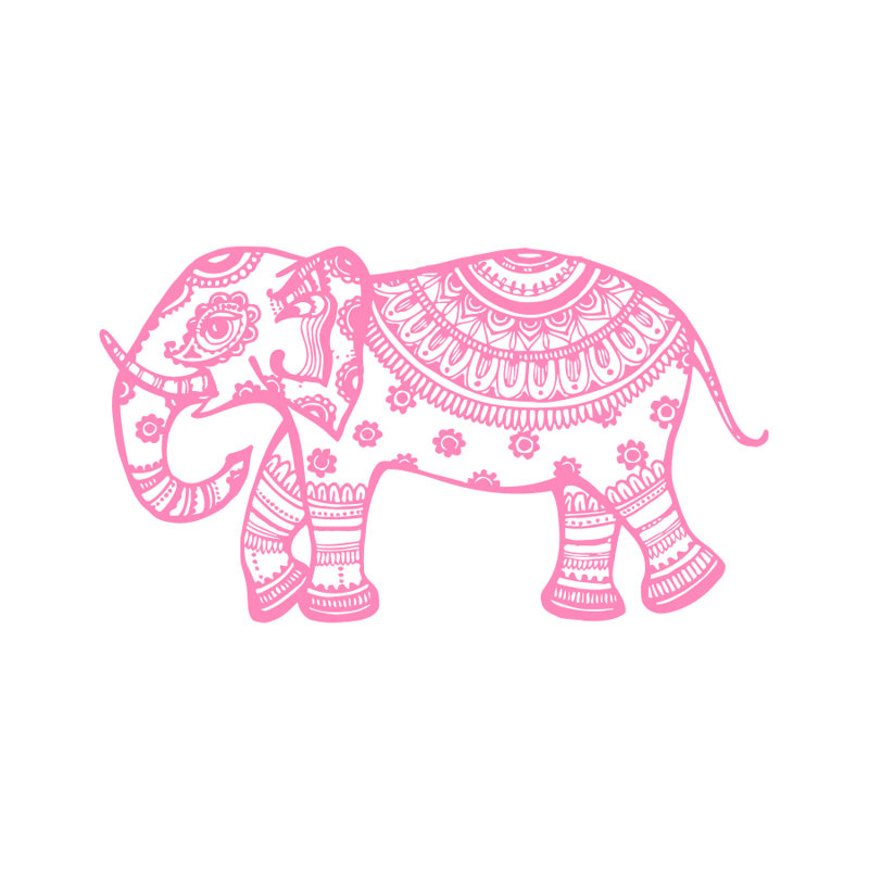 Décalcomanie murale murale éléphant, Rose tendre