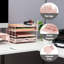  Organisateur de bureau en filet, 3 plateaux, 1 tiroir, 2 porte-stylos, organisateur de bureau, filet métallique, rose-1170032591