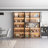 5-shelf Display Cabinet With Led Lighting, Tempered Glass Doors & Anti-tip Design-1293402635
