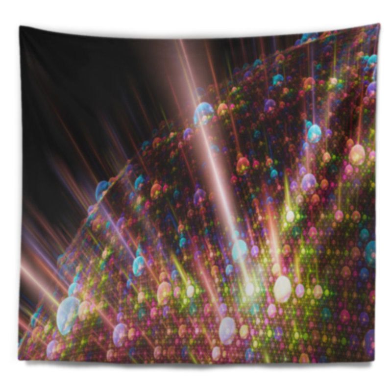 Tapisserie abstraite multicolore à bulles solaires, H 68 po x l 80 po