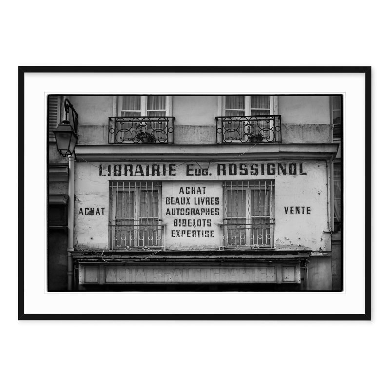Latin Quarter Library - Picture Frame Photograph on Paper, Black Framed, 22.5" H x 31.5" W
