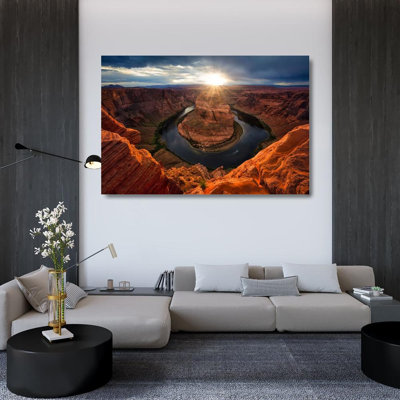  Reproduction d'art sur toile tendue avec la galerie, "Zeng, Michael": Sunset at Horseshoe Bend