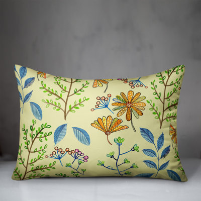 Floral Polyester Indoor/Outdoor Throw Pillow