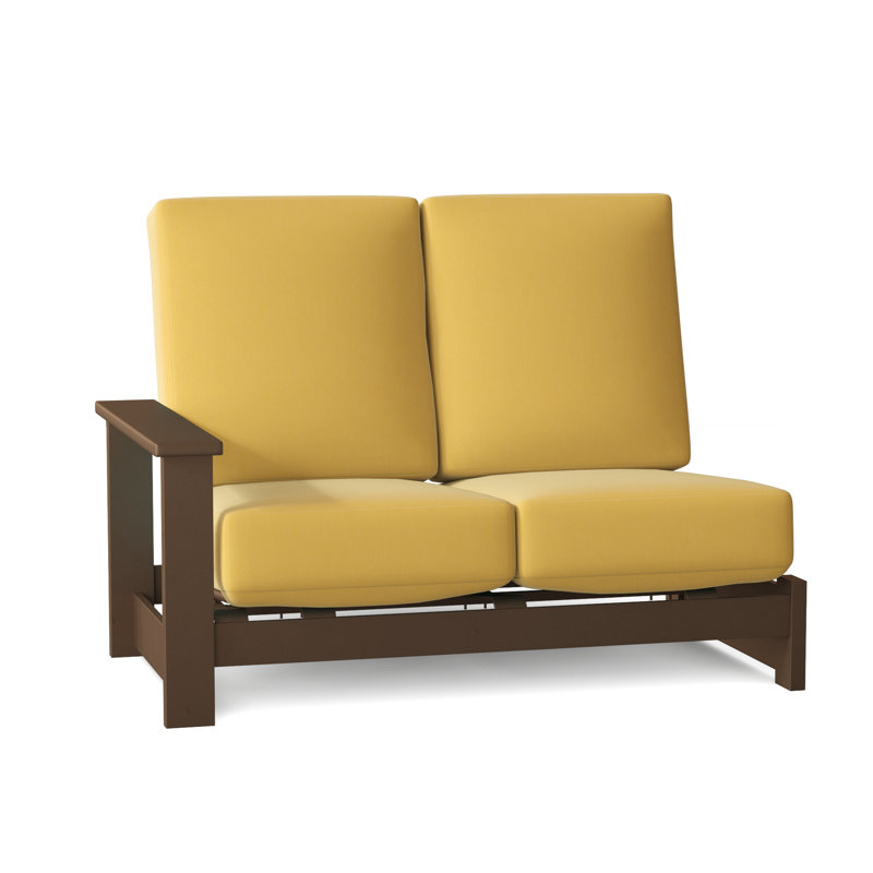 Causeuse Cherin avec coussins, Kona texturé, Accoudoir à gauche (vu de face), Jaune 43A