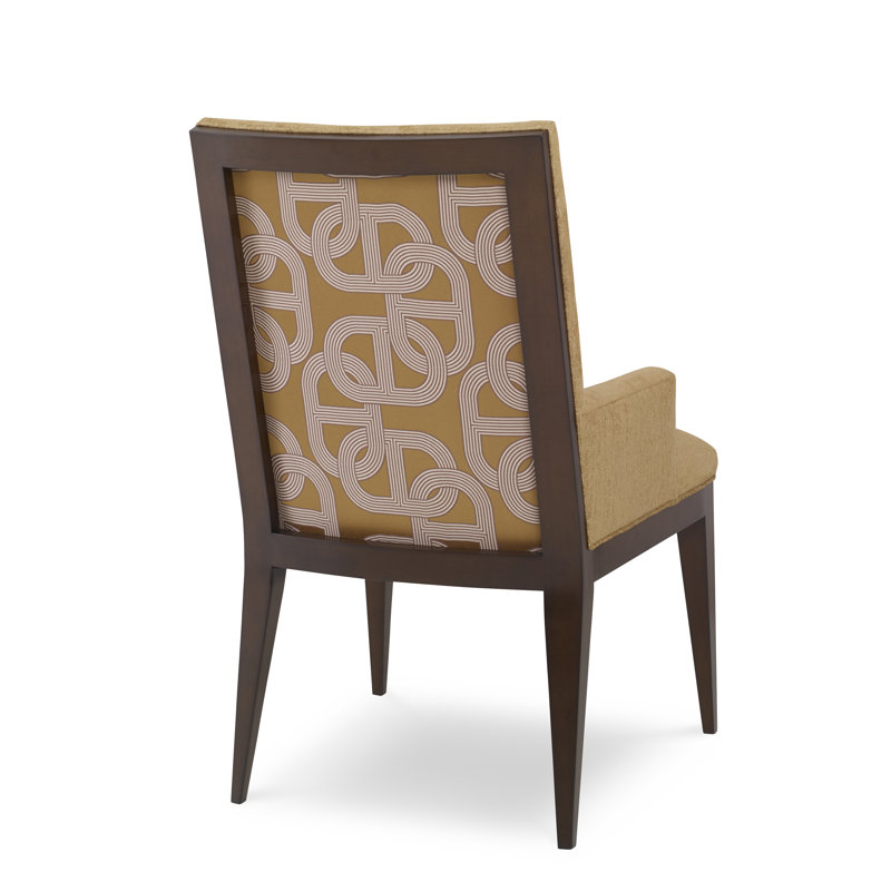 Chaise avec accoudoirs en tissu Logan, Espresso, Galet Chartres