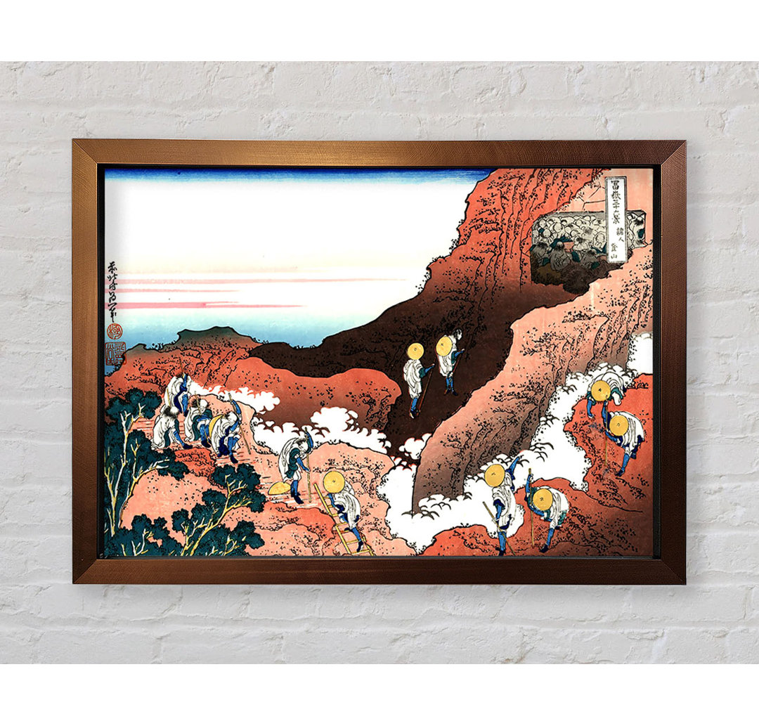 Aufstieg auf den Berg Fuji von Katsushika Hokusai - Einzelne Bilderrahmen Kunstdrucke