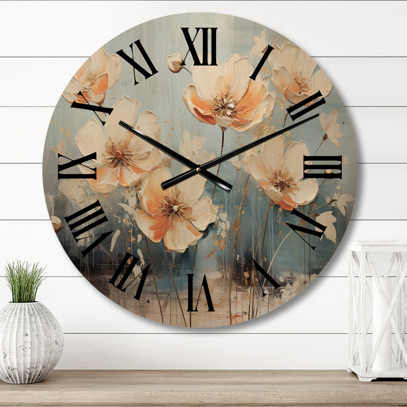 Horloge murale Teal Buttercups, Petit