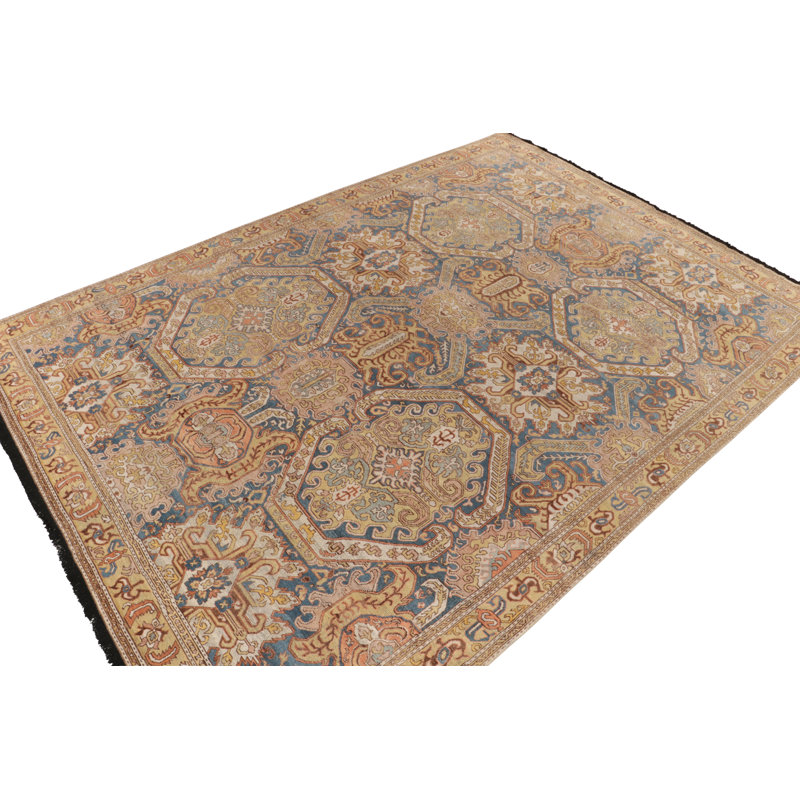 Burano Hand Knotted Wool Floral Area Rug, Runner 3' x 12'
