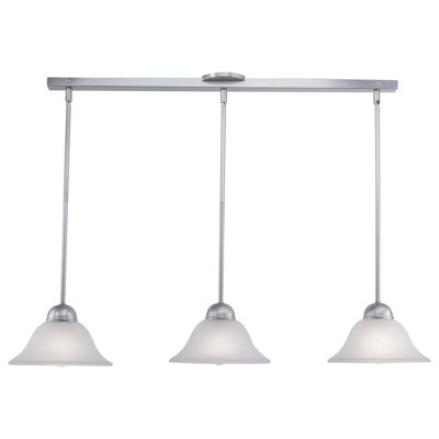 Luminaire suspendu linéaire à trois lumière pour îlot de cuisine Offerman