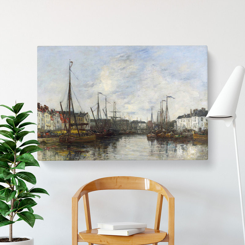 Harbour In Brussels by Eugene Boudin - Wrapped Canvas, 50cm H x 76cm W x 3cm D