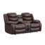 Ensemble 3 pièces: canapé inclinable, causeuse console et fauteuil inclinable oscillant avec éclairage DEL, brun-583402042