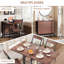 Ensemble table et chaises pliantes 5 pièces pour 4 personnes, gain de place : table à abattants, 4 chaises pliantes, étagère de rangement, roulettes verrouillables, structure en acier robuste et compacte – Noyer-932100676-932100677