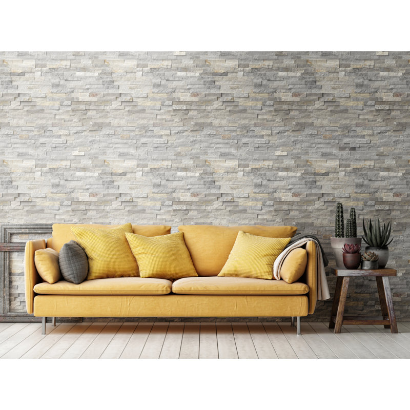 Stonecrest 6 in. x 24 in. Split Face Natural Stone Ledger Panel Wall Tile, Tiburon Argent