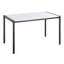 Table de salle à manger contemporaine en métal noir avec plateau en bois blanc